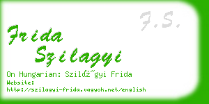 frida szilagyi business card